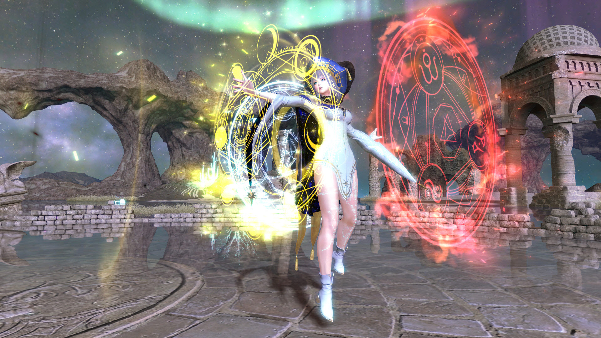 <다중 속성 마법을 준비하는 우스키아스>