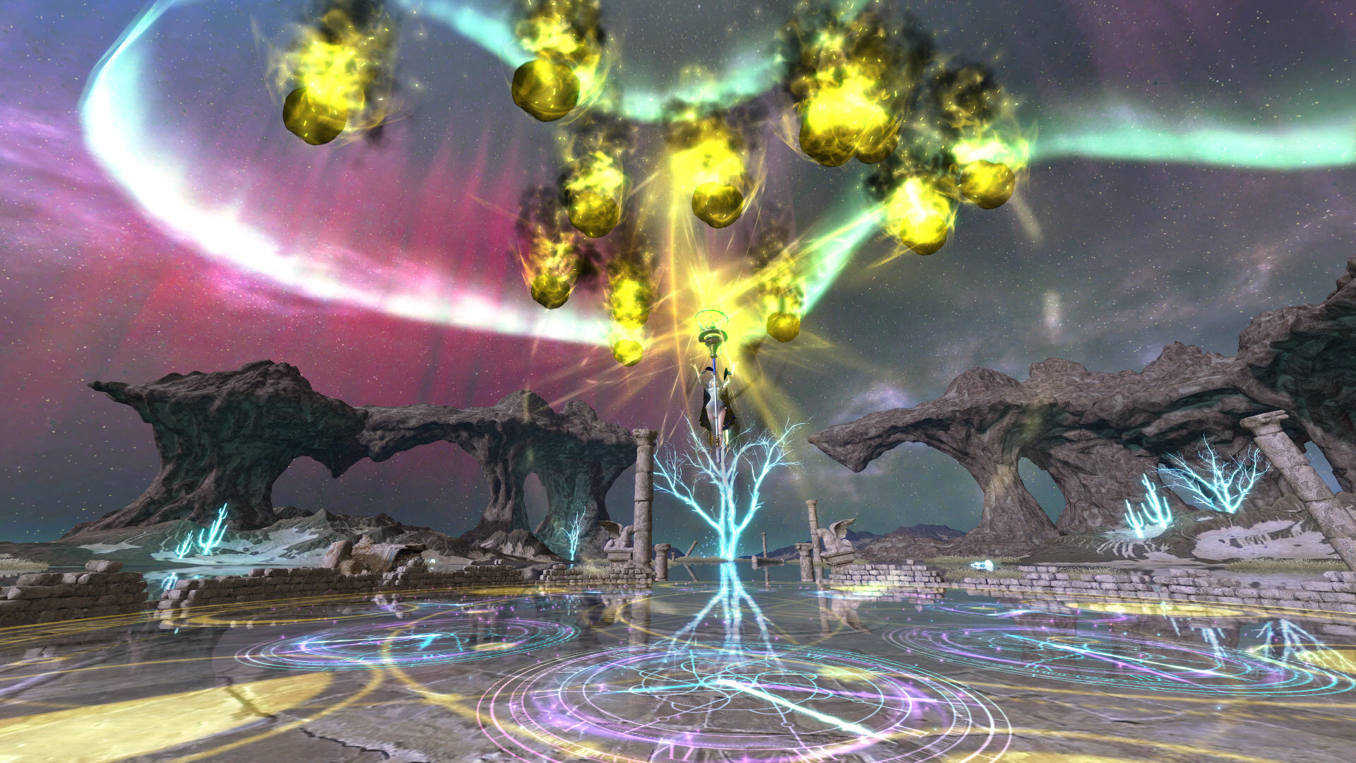 <강력한 마법을 시전하는 우스키아스>